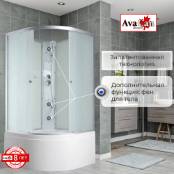 Душевая кабина AvaCan (АваКан) C5090 N с высоким поддоном, 90х90х203
