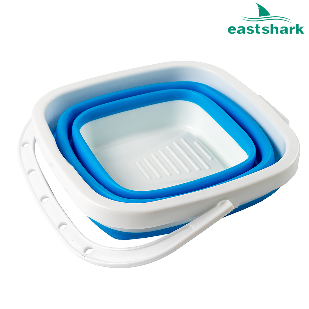 Ведро квадратное складное EastShark 30*17*24 10л синее