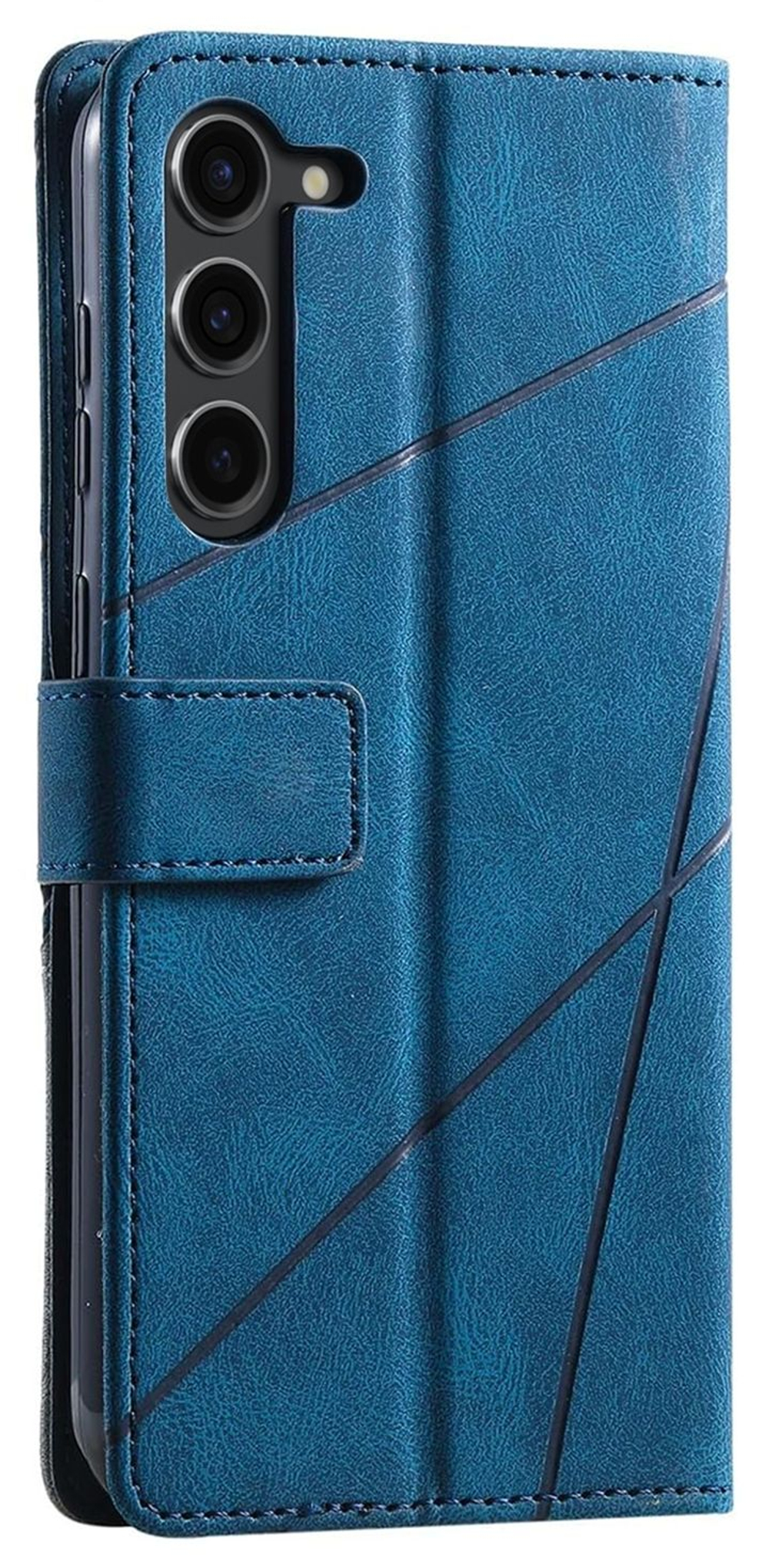 Дизайнерский чехол-книжка из кожи для SAMSUNG GALAXY S23 с отделом для наличных, 3 слотами для карт и подставкой