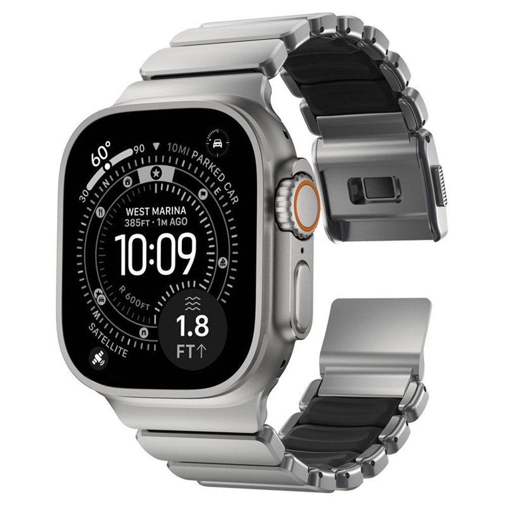 Ремешок Nomad Stratos Band FKM для Apple Watch 45/46/49 мм Natural Titanium Black