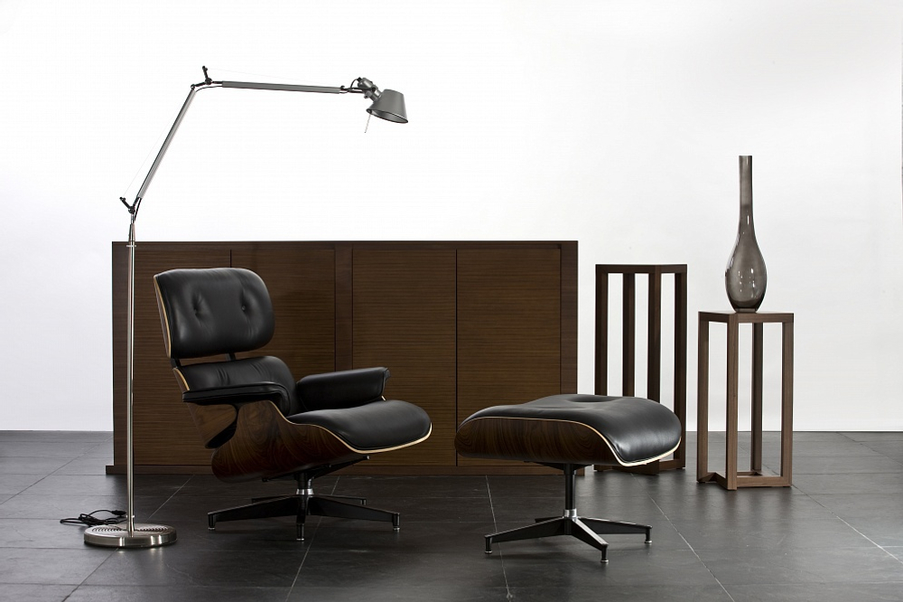 кресло eames lounge ( кожа) (by Steel Arts)