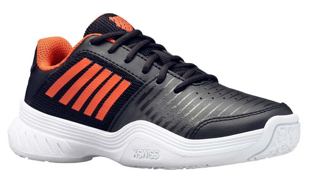детские Кроссовки теннисные K-Swiss Court Express Omni - jet black/spicy orange/white