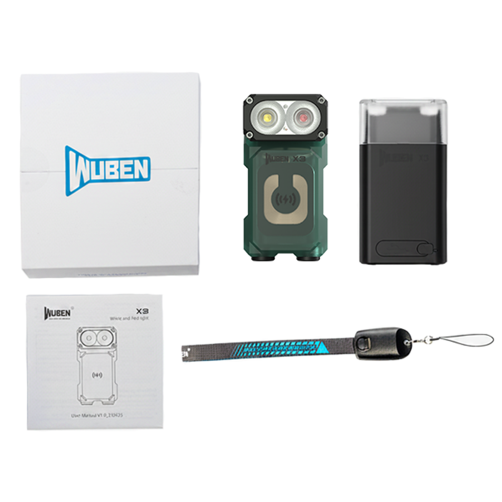 Светодиодный фонарь Wuben X3 Green Pro