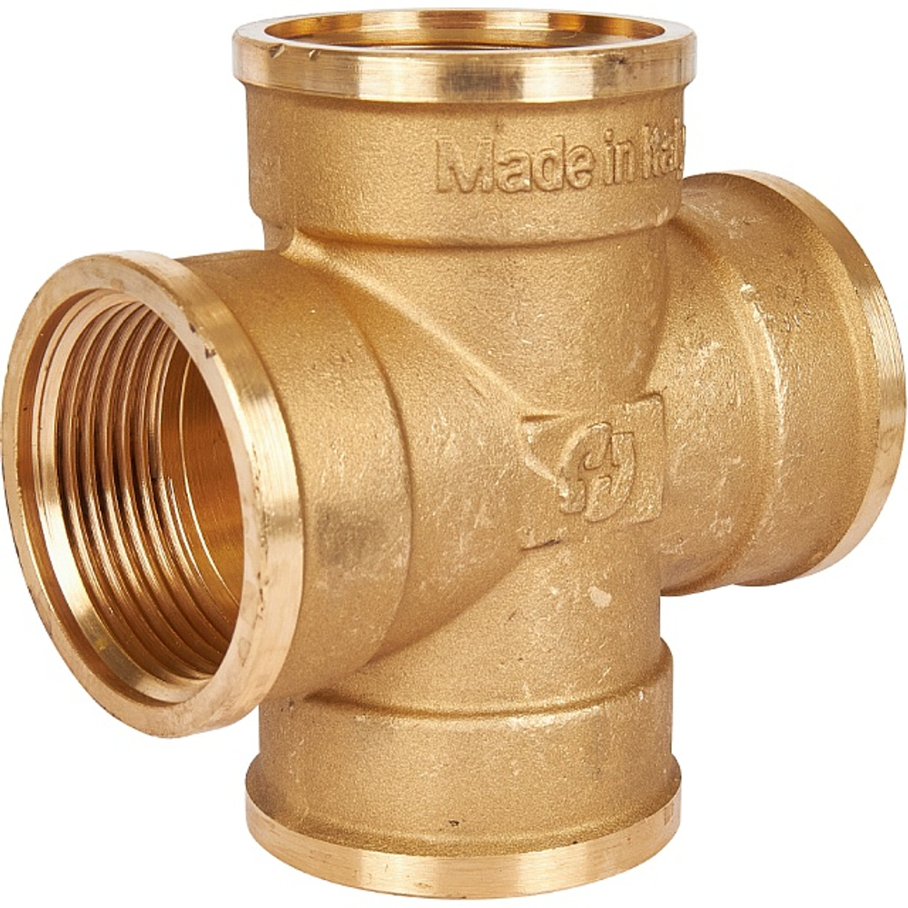Крестовина STOUT SFT 0030 - 1"1/4 (для стальных труб, латунь без покрытия)