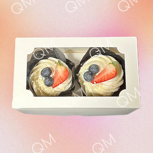 Коробка под капкейки с окошком 160*100*100 мм (2) (белая) целлюлозный картон с односторонним мелованным покрытием, 50шт