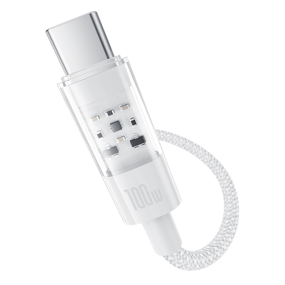 USB-C Кабель Baseus Gem Charging+Data 100W 2m - Moon White