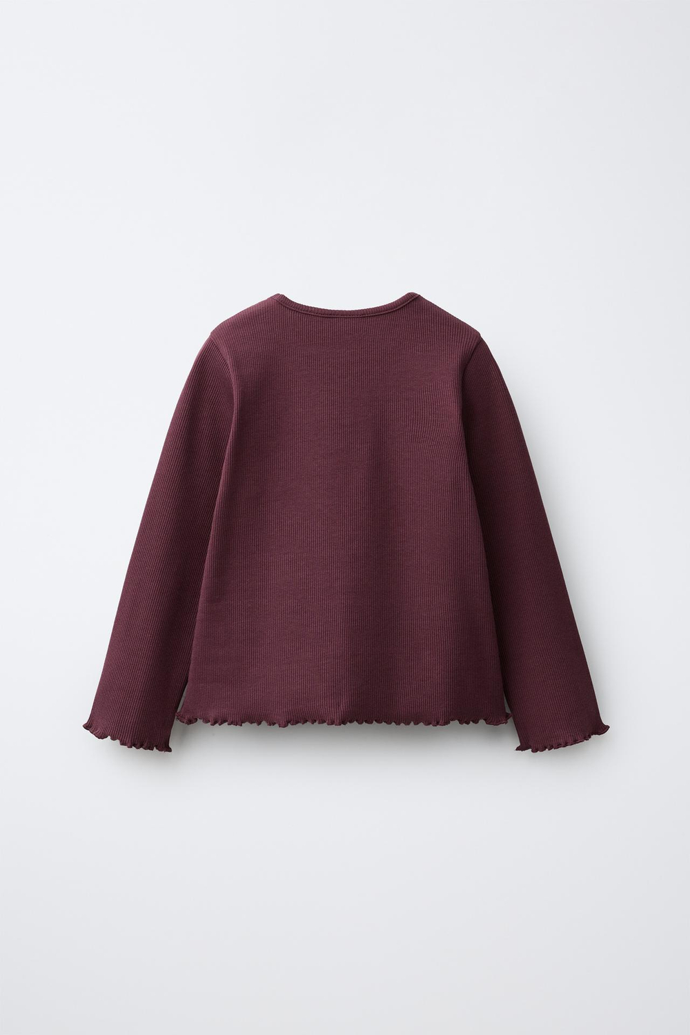 ZARA ЛОНГСЛИВ В РУБЧИК С ВЫШИВКОЙ, БОРДОВЫЙ