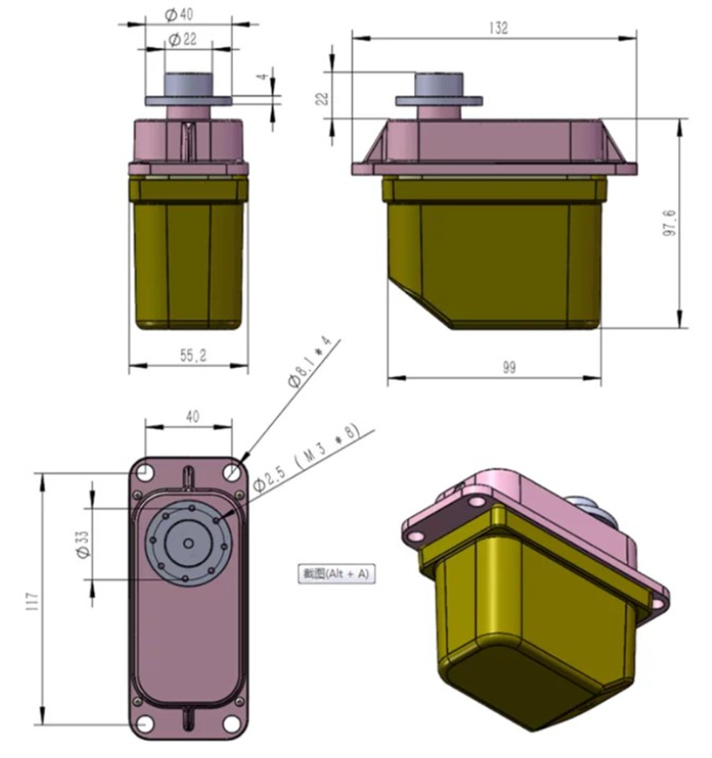 Сервопривод DDTS380 - 400 кг.см