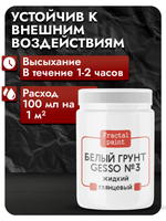 Белый грунт GESSO №3 жидкий, укрывистый, глянцевый для скрапбукинга