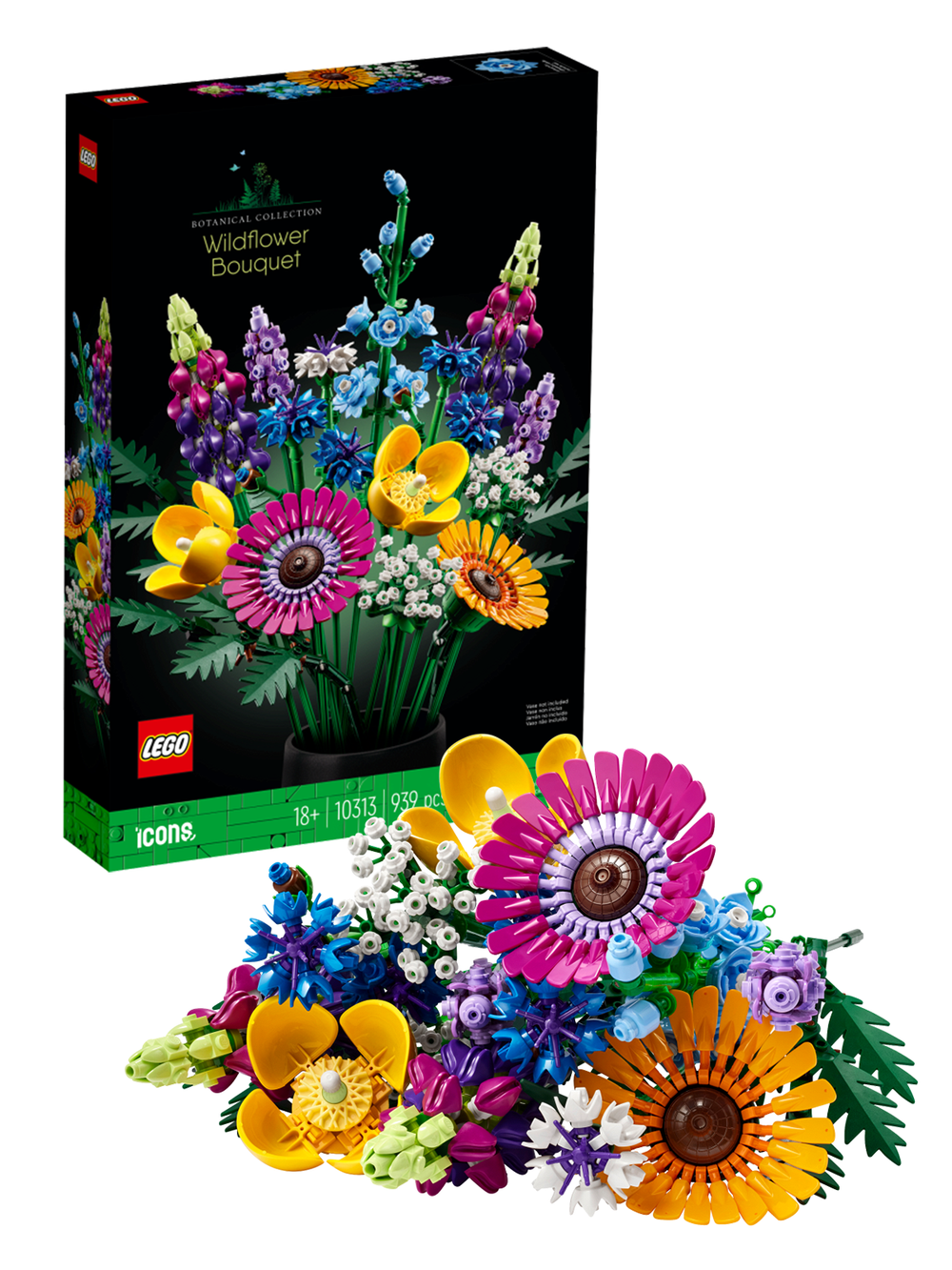 Конструктор Лего Креатор Эксперт Букет диких цветов | LEGO Wildflower Bouquet 10313 — 939 деталей (18+)