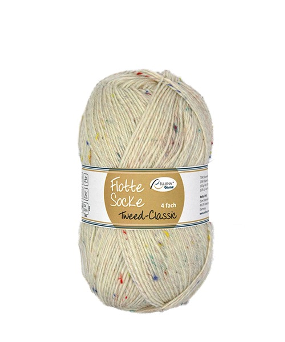 Пряжа Rellana Flotte Socke 4f. Tweed-Classic (1500/Натуральный)