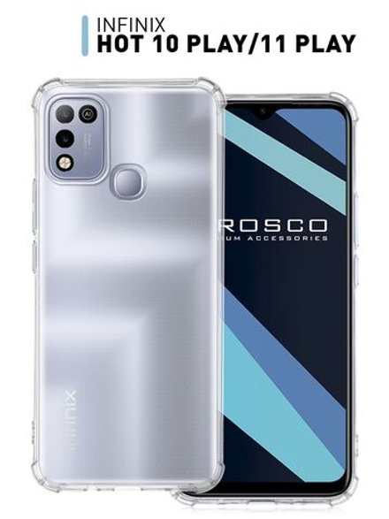 Чехол ROSCO для Infinix HOT 10 Play;Infinix HOT 11 Play оптом (арт. INF-HOT10PLAY-HARD-TPU-TRANSPARENT)