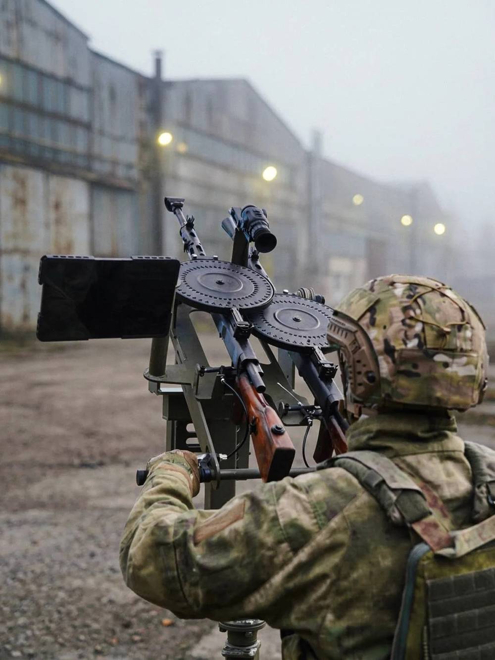 Турель для 4 автоматов АК против FPV-дронов, Система защиты от беспилотников (БПЛА), BRT