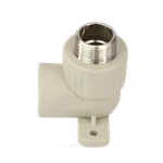 Угольник PP-R комбинированный серый Дн 25х3/4" НР с креплением VALFEX 10121125Г
