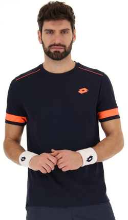 Футболка мужская теннисная Lotto Superrapida V Tee - navy blue