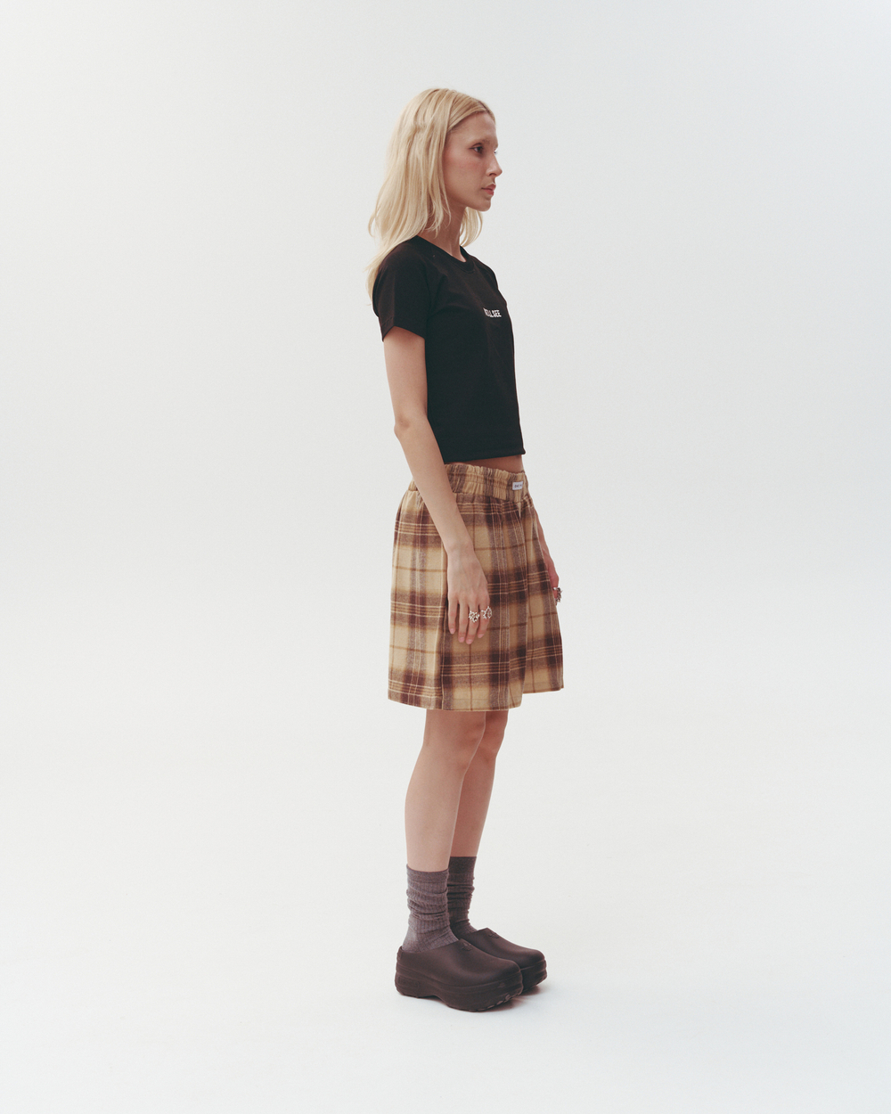 Plaid Boxer Shorts Beige
