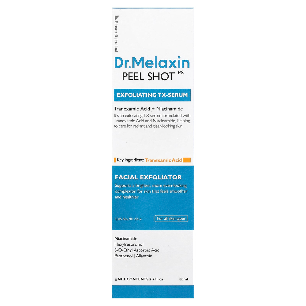 Dr.Melaxin, Peel Shot, отшелушивающая сыворотка, для всех типов кожи, 80 мл (2,7 жидк. унции)