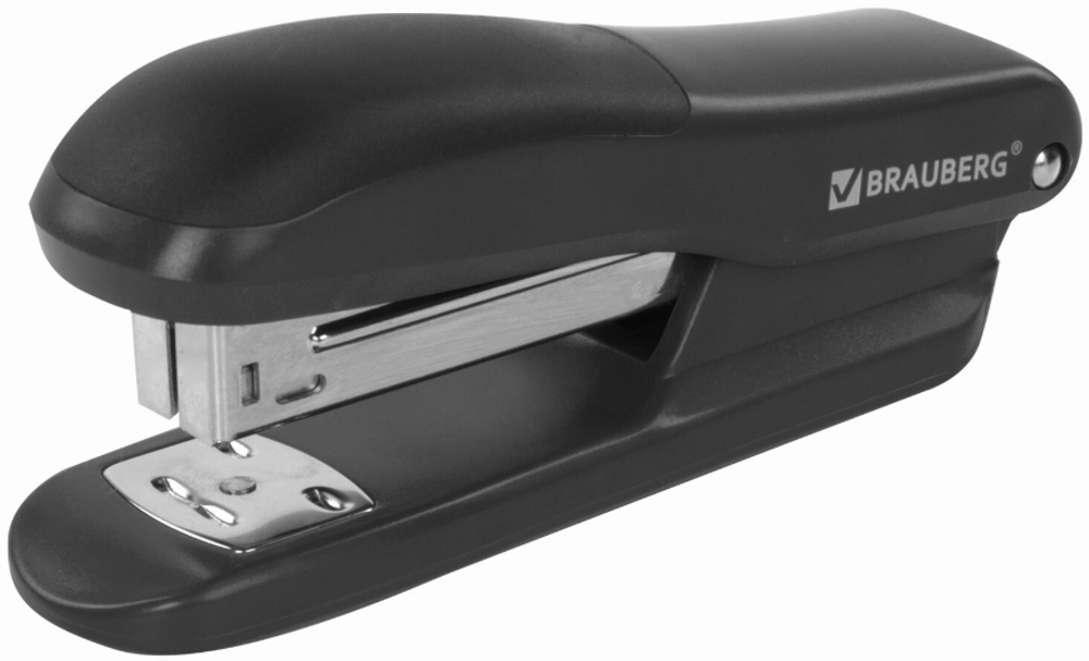 Степлер №24/6, 26/6 BRAUBERG "SX-39", до 25 листов, черный, 228590