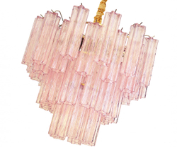 Люстра Лайли бронза/прозрачно-розовый