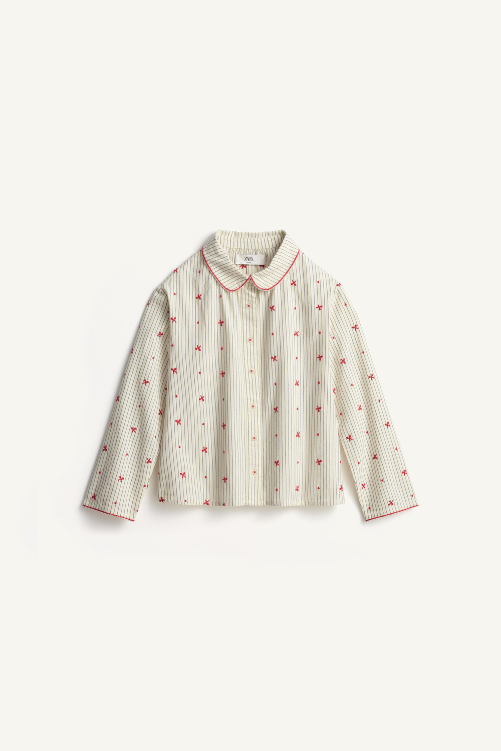 ZARA РУБАШКА С ВЫШИВКОЙ- LIMITED EDITION, ПОЛОСКИ