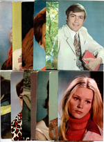 №66 Открытки Артисты и актёры СССР 1970–1980-е г. 25 штук. Цветные, чистые, без повторов