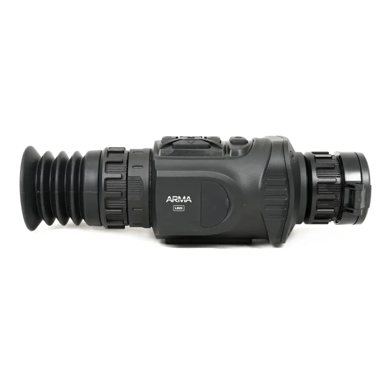 Тепловизионный прицел ARKON Arma LR25 / Аркон Арма ЛР 25 (с баллистическим калькулятором) - вид сбоку, логотип Arma LR25
