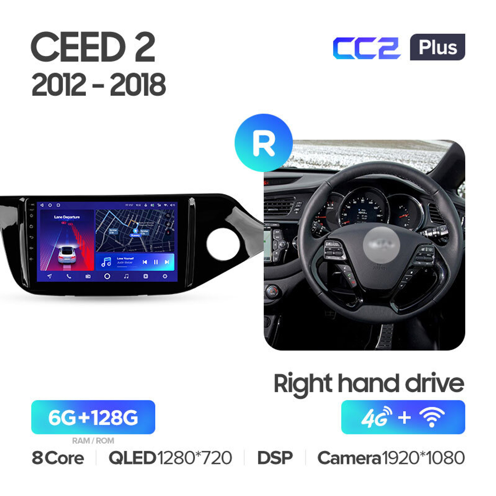 Teyes CC2 Plus 9"для KIA Ceed 2 2012-2018 (прав)