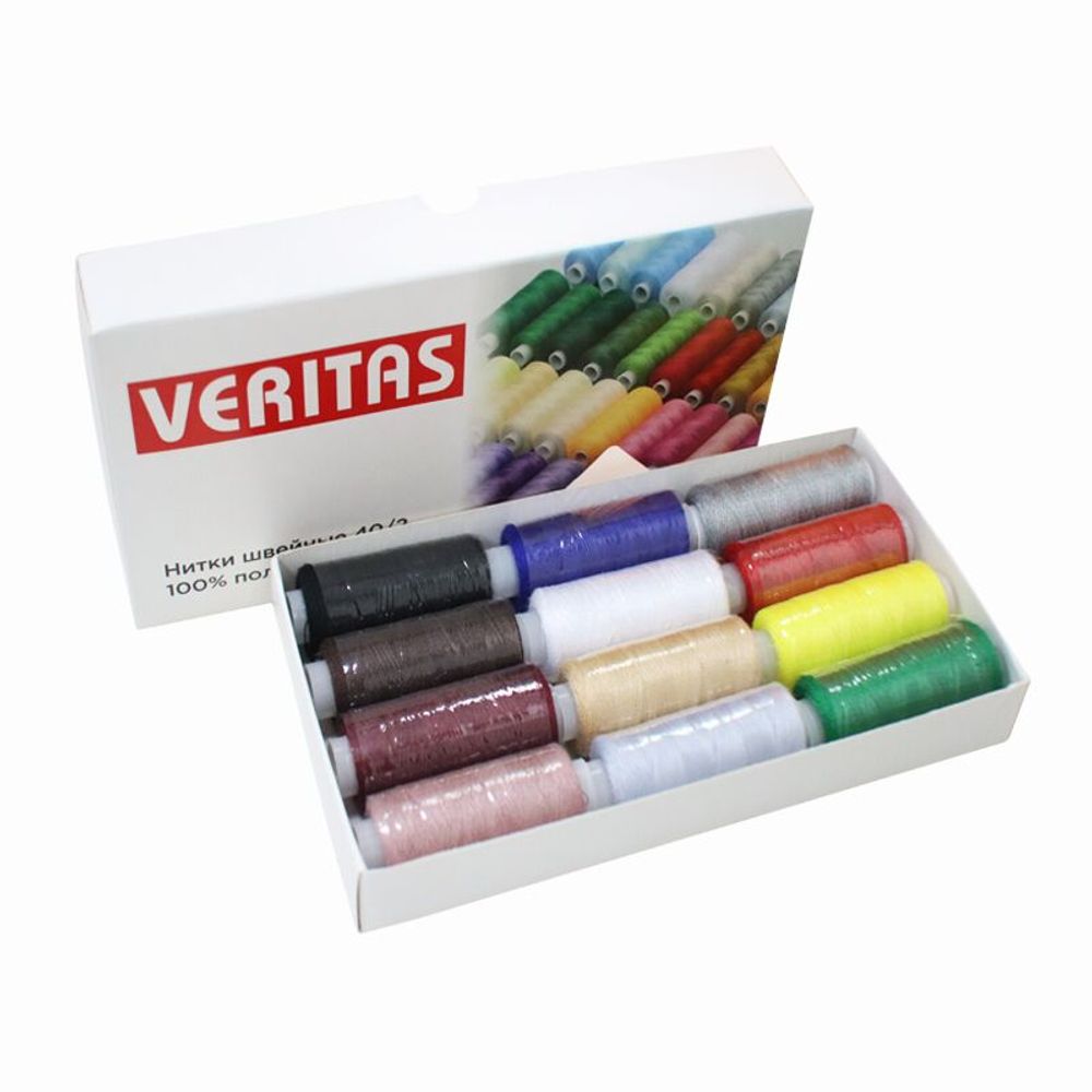 Нитки универсальные Veritas 40/2, 200 м / 12 кат., ассорти №3