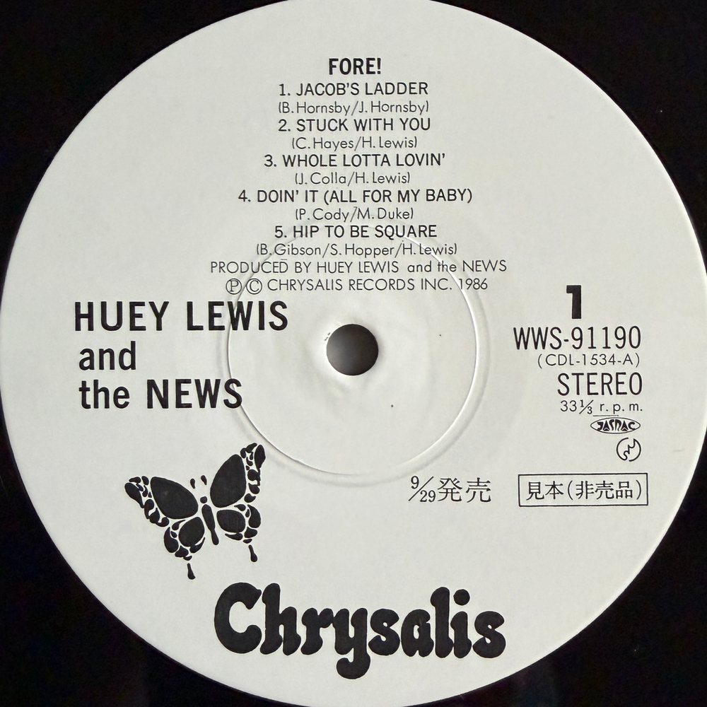 Виниловая пластинка Huey Lewis And The News – Fore! LP Promo