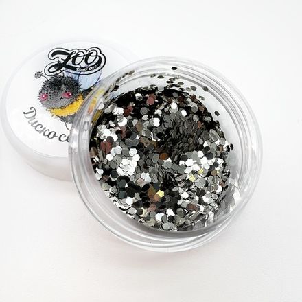 Zoo nail Шестигранники "Диско соты" серебро 1718, 2гр