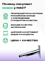 Ножки для мебели, дивана 150 мм металлические хром, 2 шт