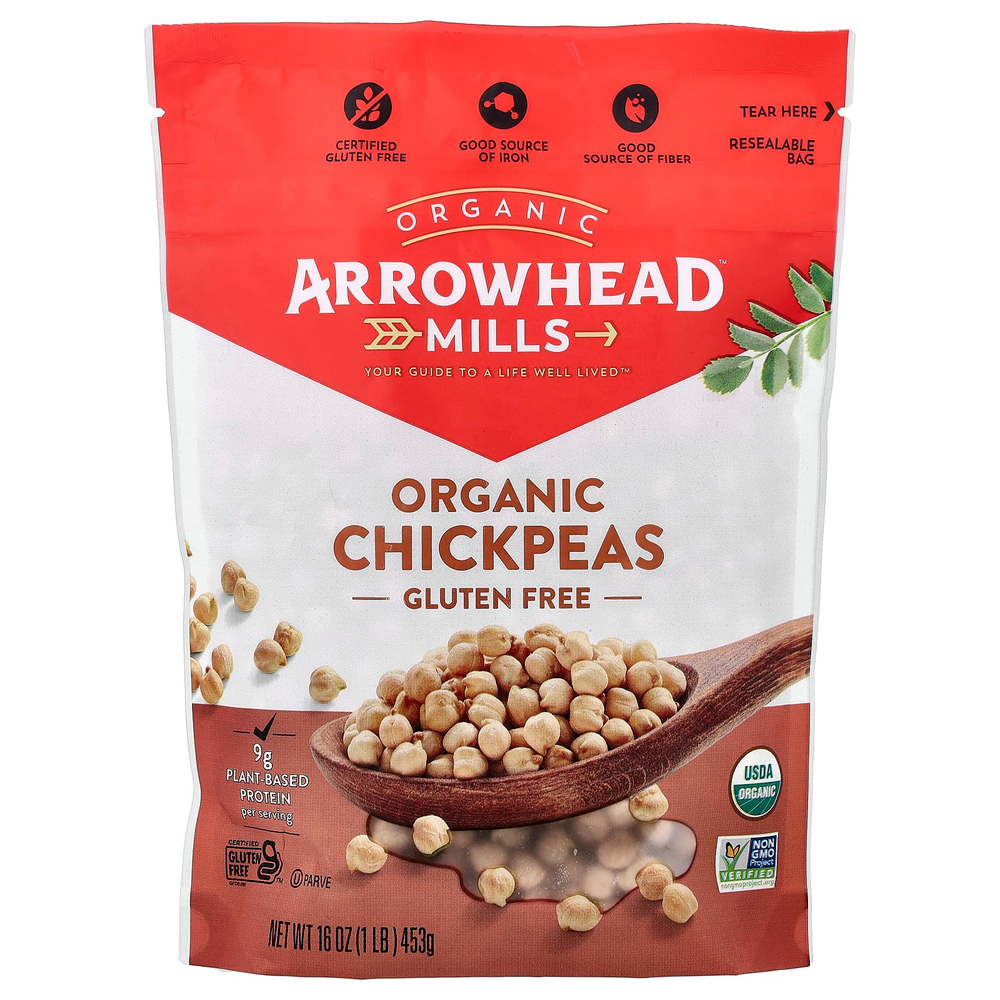 Arrowhead Mills, органический нут, 453 г (16 унций)