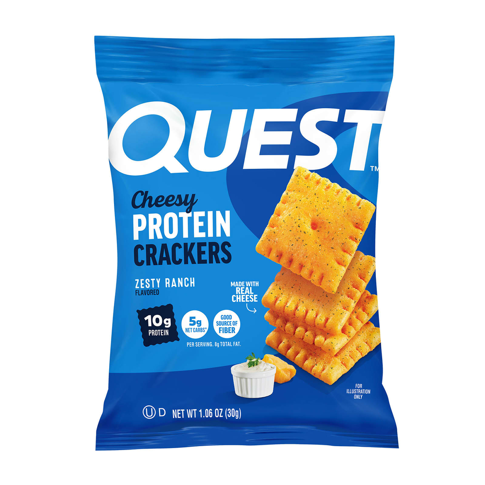 Quest Nutrition, крекеры с сыром, пикантный вкус, 4 пакета по 30 г (1,06 унции)