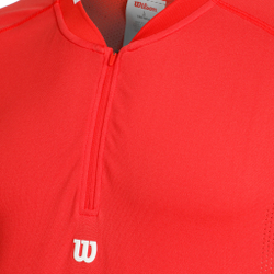 Мужское теннисное поло Wilson Players Seamless Zip Henley 2.0 T-Shirt Men - Red
