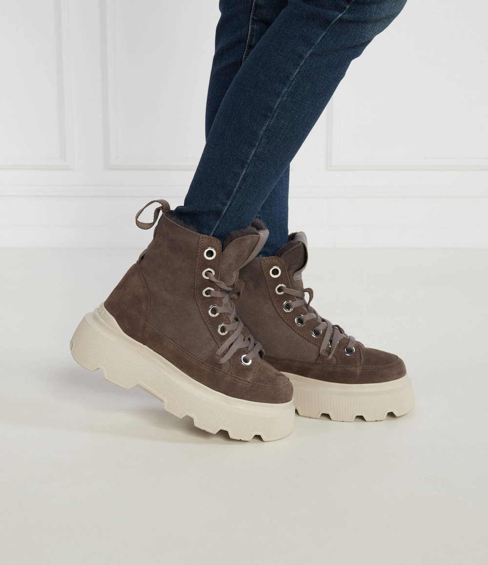 Кожаные ботильоны на платформе MATILDA SHEARLING INUIKII - коричневый(35203-028)