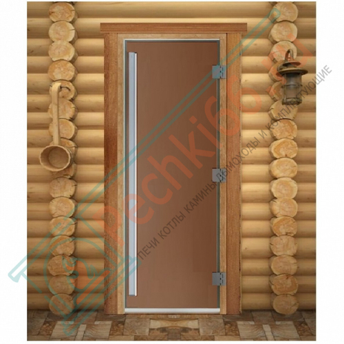 Стеклянная дверь для бани Престиж PRO, матовая бронза, 2000х800 (DoorWood) в Кирове