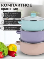 Набор эмалированных кастрюль с крышками — первый сорт