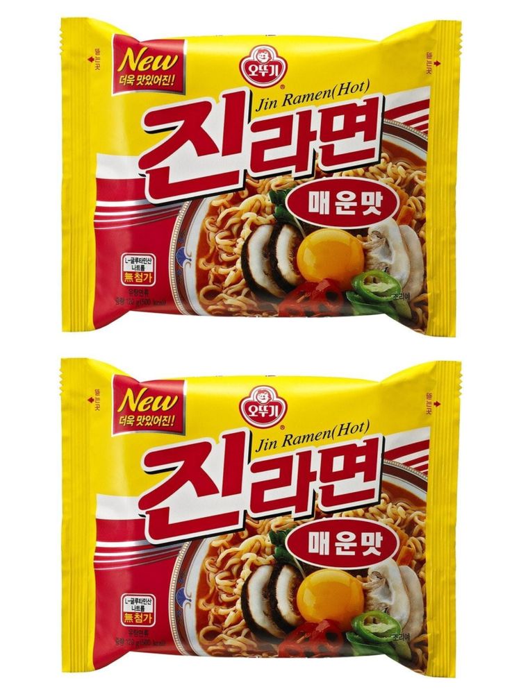 Лапша Джин рамен острая Ottogi Jin Ramen Spicy 120 г 2 шт