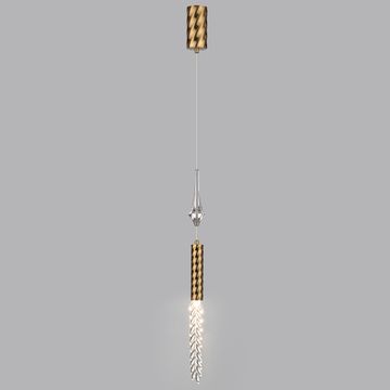 Подвесной светильник LED 4W 3000K 5449/4L сатинированная латунь/прозрачный Kolos Odeon Light Exclusive