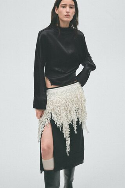 Топ из ацетата с необработанными краями - H&M