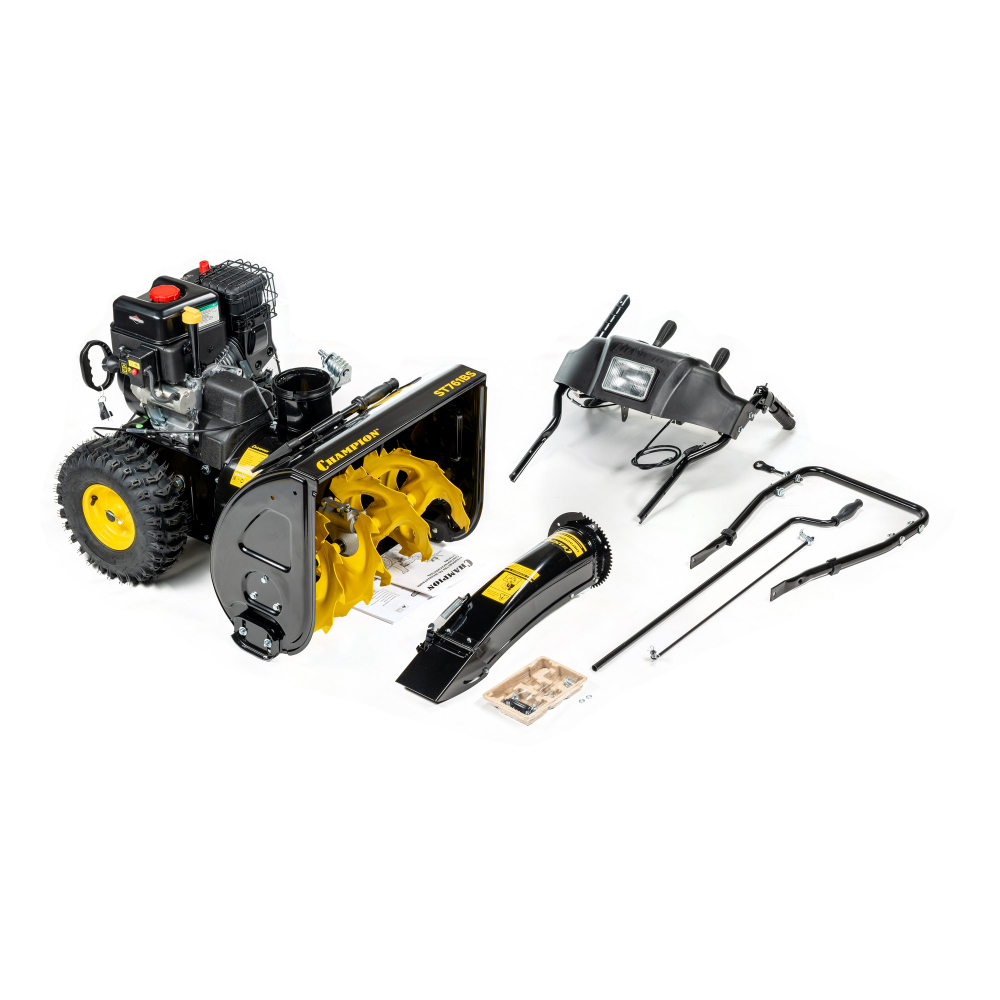 Снегоотбрасыватель CHAMPION ST761BS (6,5лсB&S950 61см6F/2Rколеса3л78,5кг эл.стартер,фара,обогрев)