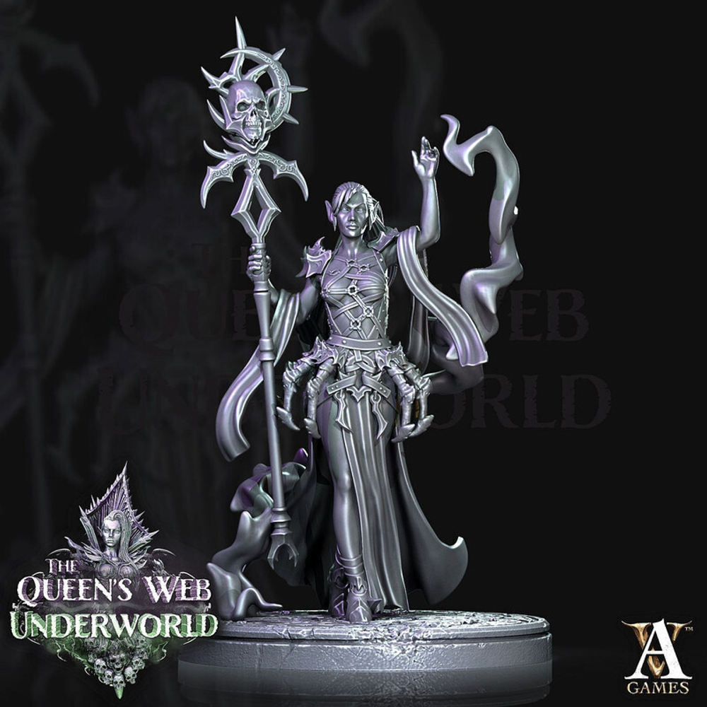 Grand Alliance Order Dark Elves Эльфийская колдунья миниатюра для dnd, днд, pathfinder, фентези, Настольная игра, НРИ, Варгейм, РПГ