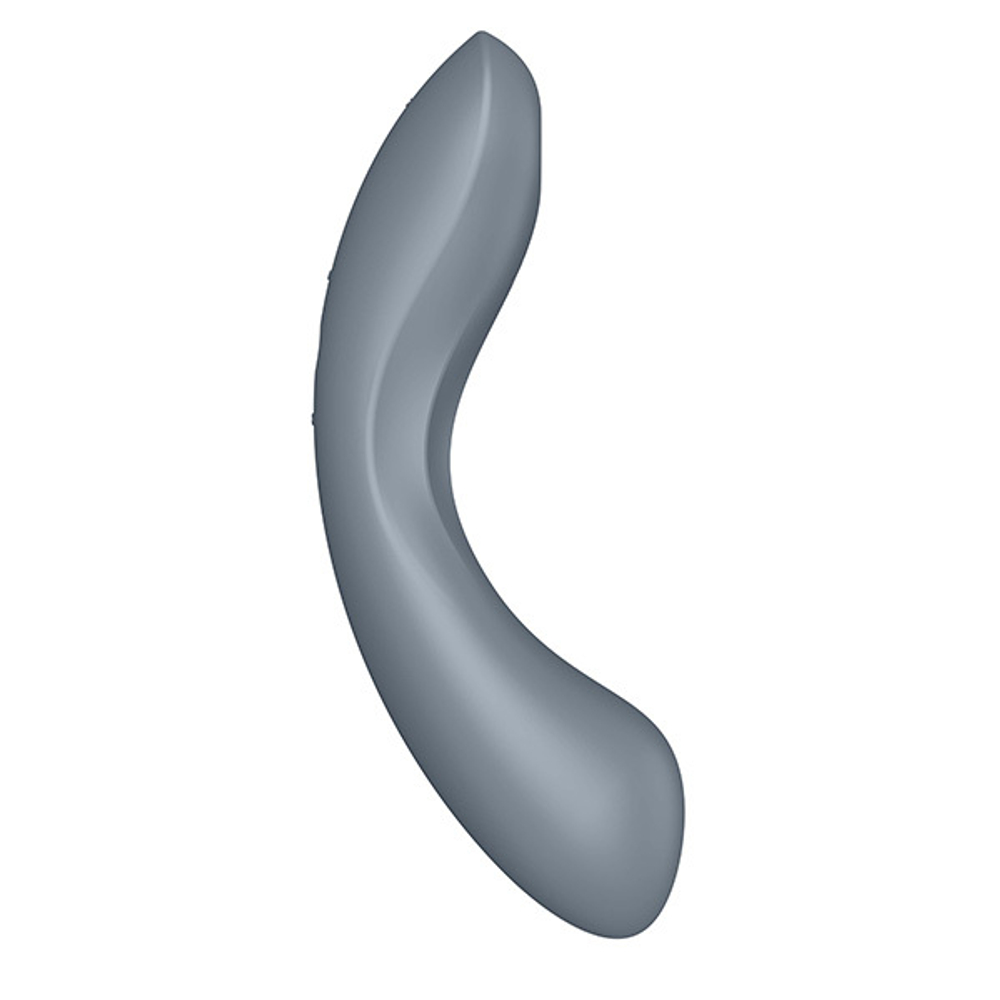 Серо-голубой вибромассажер 17,4см с вакуумной стимуляцией Satisfyer Curvy Trinity 1 insertable Air Pulse Vibrator Bluegrey