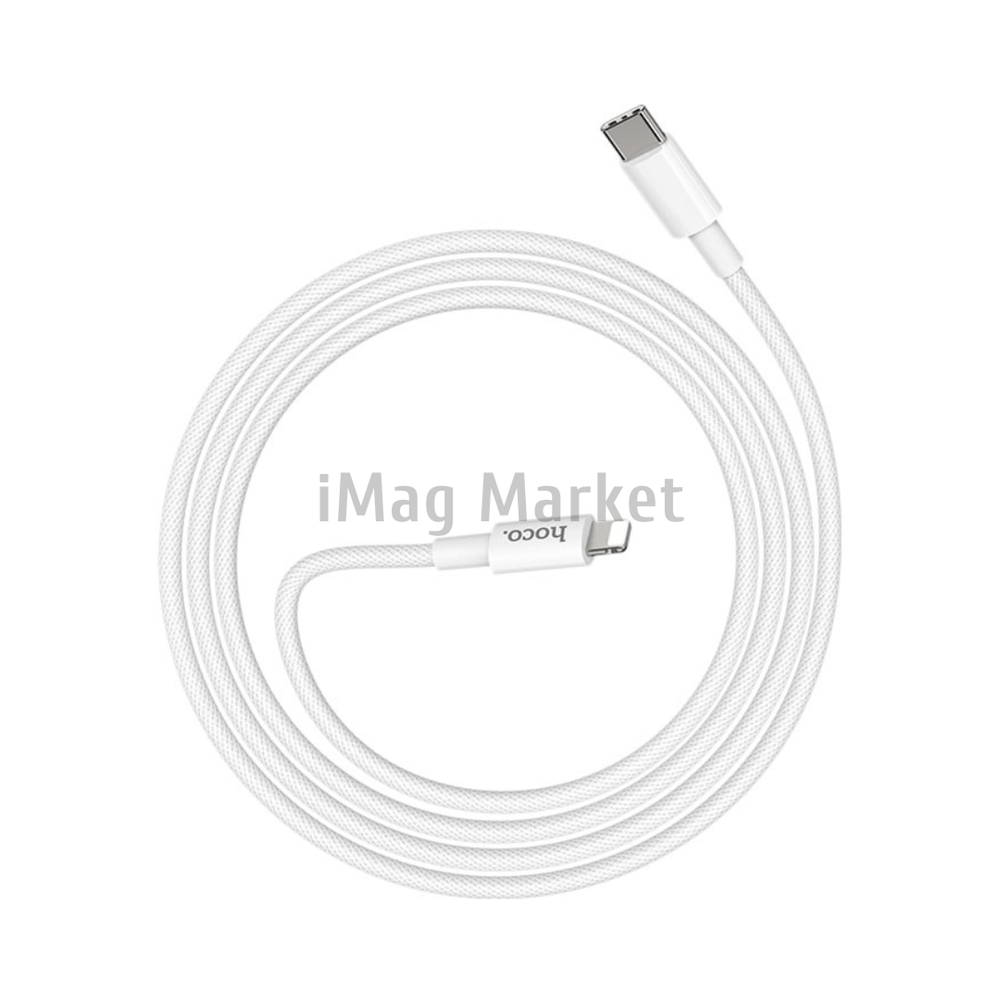 Зарядный кабель Hoco X56, USB-C - Lightning, 3A, 20W, 1 м, белый