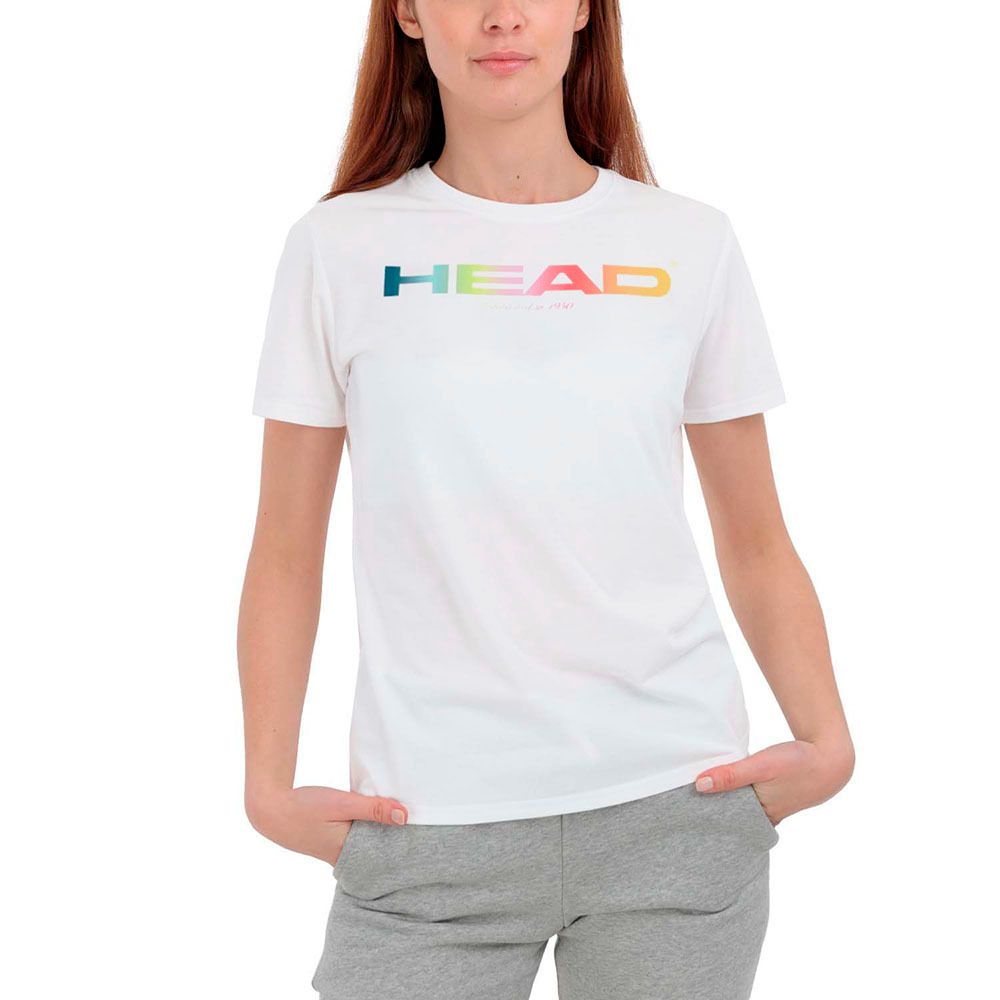 Футболка женская HEAD Rainbow T-Shirt W 814445-WH-S, р.S, полиэстер, хлопок, эластан, белый