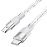 Usb Кабель-зарядка Type-C на Type-C HOCO X99 Crystal icе 3A 60W 1м силиконовый серебристый