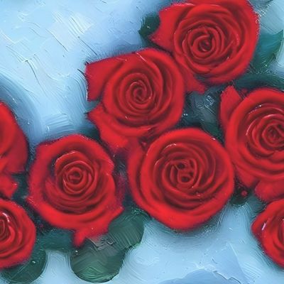 Flowers Pattern #49 Roses Oil Painting