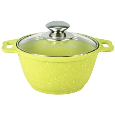 Кастрюля 1л «Trendy style»(lime) со стеклянной крышкой к11tsl