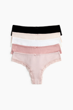 Трусы Brazilian с кружевной лентой, 5 шт. - H&M