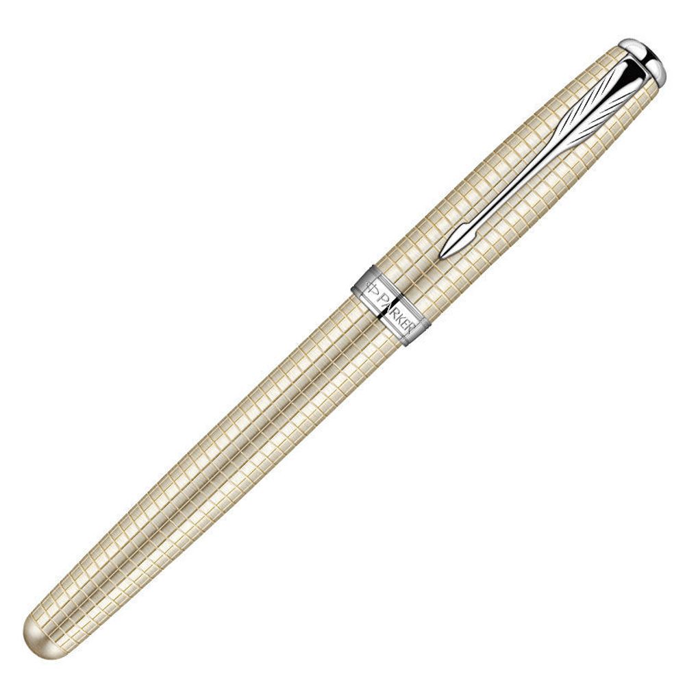 Перьевая ручка Parker Sonnet F535 PREMIUM Cisele Decal серебро 925 (16.71) Silv CT перо F (S0912490)